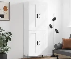vidaXL Dulap înalt, alb, 69,5x34x180 cm, lemn compozit