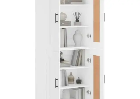 Dulap înalt, alb, 69,5x34x180 cm, lemn compozit - 3/5