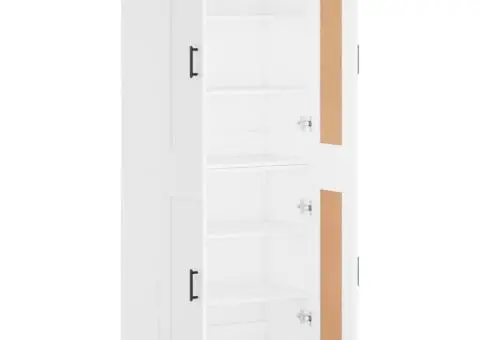 Dulap înalt, alb, 69,5x34x180 cm, lemn compozit - 4/5