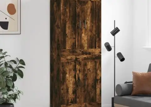 Dulap înalt, stejar fumuriu, 69,5x34x180, lemn compozit - 1/5