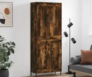 vidaXL Dulap înalt, stejar fumuriu, 69,5x34x180, lemn compozit