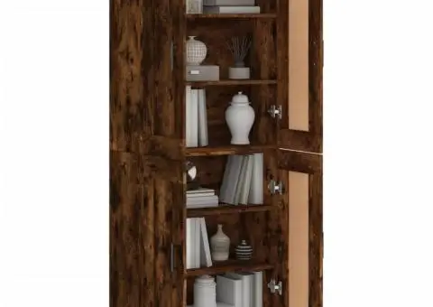 Dulap înalt, stejar fumuriu, 69,5x34x180, lemn compozit - 3/5