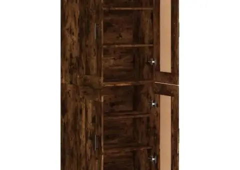 Dulap înalt, stejar fumuriu, 69,5x34x180, lemn compozit - 4/5