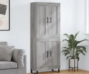 vidaXL Dulap înalt, gri sonoma, 69,5x34x180 cm, lemn compozit