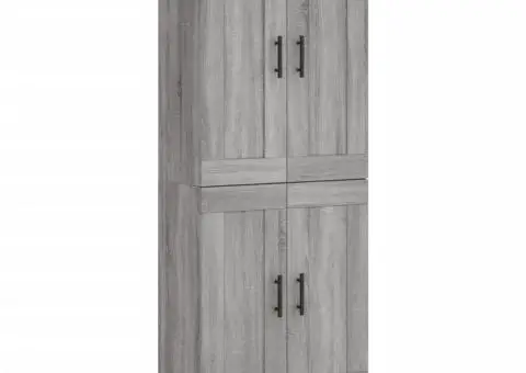 Dulap înalt, gri sonoma, 69,5x34x180 cm, lemn compozit - 2/5