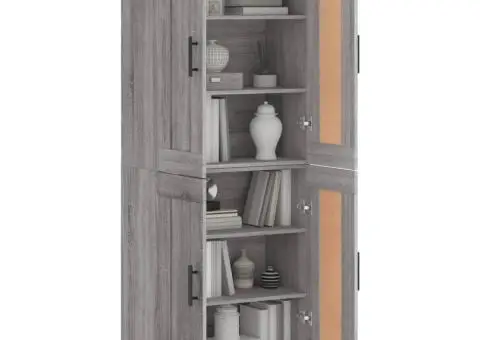 Dulap înalt, gri sonoma, 69,5x34x180 cm, lemn compozit - 3/5