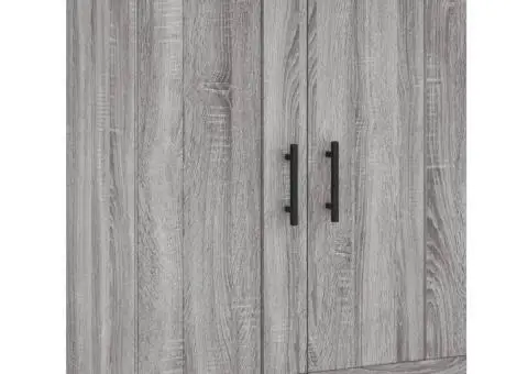 Dulap înalt, gri sonoma, 69,5x34x180 cm, lemn compozit - 5/5