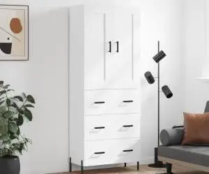 vidaXL Dulap înalt, alb, 69,5x34x180 cm, lemn compozit