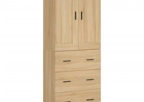 Dulap înalt, stejar sonoma, 69,5x34x180 cm, lemn compozit - 2/5