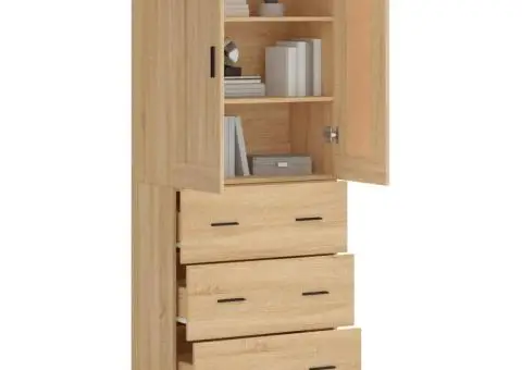 Dulap înalt, stejar sonoma, 69,5x34x180 cm, lemn compozit - 3/5