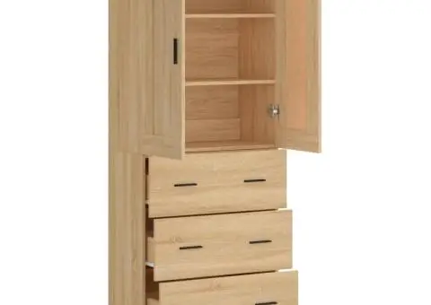 Dulap înalt, stejar sonoma, 69,5x34x180 cm, lemn compozit - 4/5