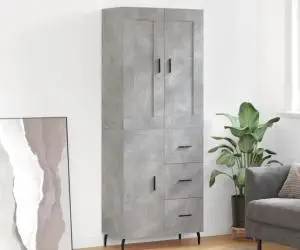 vidaXL Dulap înalt, gri beton, 69,5x34x180, lemn compozit