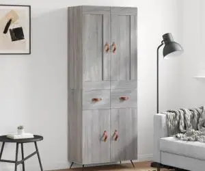 vidaXL Dulap înalt, gri sonoma, 69,5x34x180 cm, lemn compozit