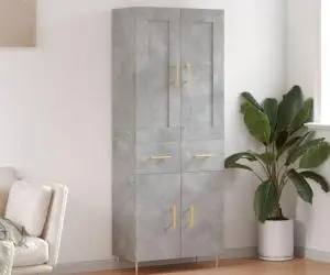 vidaXL Dulap înalt, gri beton, 69,5x34x180, lemn compozit