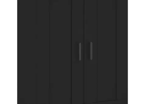 Dulap înalt, negru, 69,5x34x180 cm, lemn compozit - 5/5