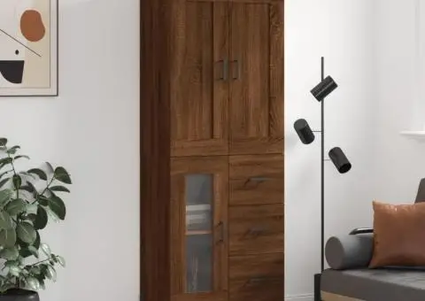 Dulap înalt, stejar maro, 69,5x34x180 cm, lemn compozit - 1/5