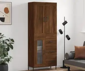 vidaXL Dulap înalt, stejar maro, 69,5x34x180 cm, lemn compozit