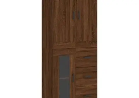 Dulap înalt, stejar maro, 69,5x34x180 cm, lemn compozit - 2/5