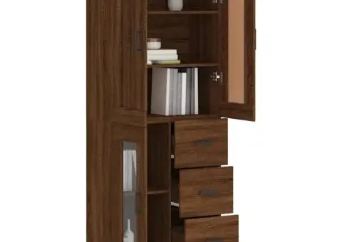 Dulap înalt, stejar maro, 69,5x34x180 cm, lemn compozit - 3/5