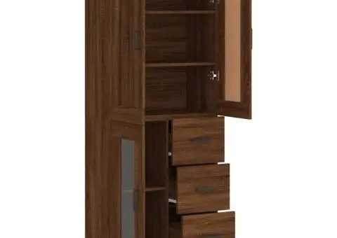 Dulap înalt, stejar maro, 69,5x34x180 cm, lemn compozit - 4/5