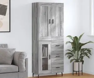 vidaXL Dulap înalt, gri sonoma, 69,5x34x180 cm, lemn compozit