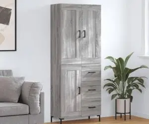 vidaXL Dulap înalt, gri sonoma, 69,5x34x180 cm, lemn compozit