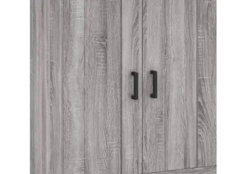 Dulap înalt, gri sonoma, 69,5x34x180 cm, lemn compozit - 5/5