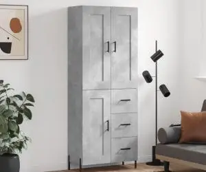 vidaXL Dulap înalt, gri beton, 69,5x34x180, lemn compozit