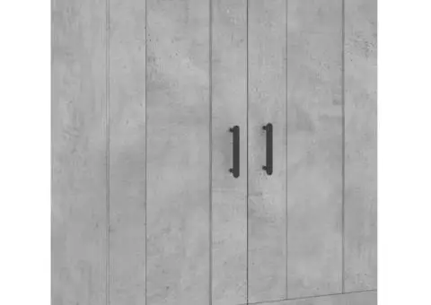 Dulap înalt, gri beton, 69,5x34x180, lemn compozit - 5/5