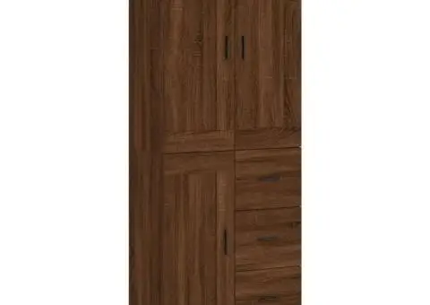 Dulap înalt, stejar maro, 69,5x34x180 cm, lemn compozit - 2/5