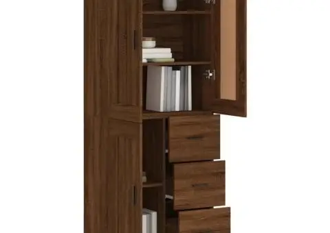 Dulap înalt, stejar maro, 69,5x34x180 cm, lemn compozit - 3/5