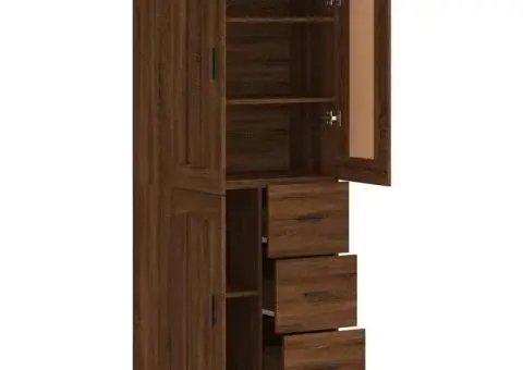 Dulap înalt, stejar maro, 69,5x34x180 cm, lemn compozit - 4/5