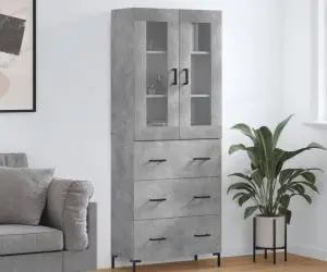 vidaXL Dulap înalt, gri beton, 69,5x34x180, lemn compozit