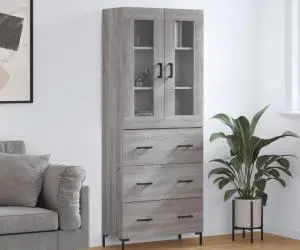 vidaXL Dulap înalt, gri sonoma, 69,5x34x180 cm, lemn compozit