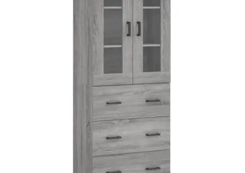 Dulap înalt, gri sonoma, 69,5x34x180 cm, lemn compozit - 2/5