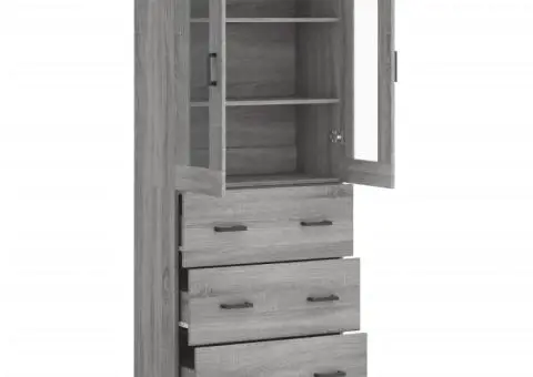 Dulap înalt, gri sonoma, 69,5x34x180 cm, lemn compozit - 4/5