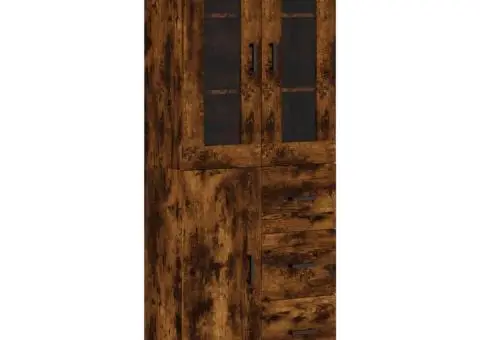 Dulap înalt, stejar fumuriu, 69,5x34x180, lemn compozit - 2/5