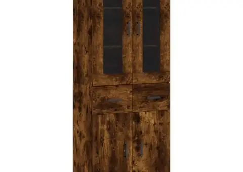 Dulap înalt, stejar fumuriu, 69,5x34x180, lemn compozit - 2/5