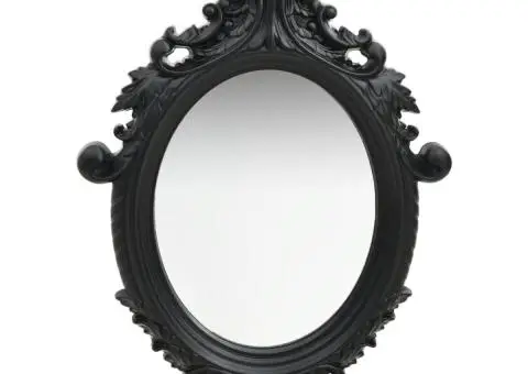 Oglindă de perete în stil Castle, negru, 56 x 76 cm - 1/5