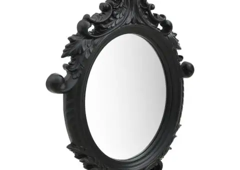 Oglindă de perete în stil Castle, negru, 56 x 76 cm - 2/5