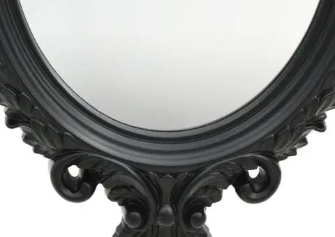 Oglindă de perete în stil Castle, negru, 56 x 76 cm - 3/5
