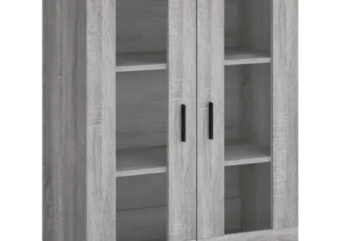 Dulap înalt, gri sonoma, 69,5x34x180 cm, lemn compozit - 5/5