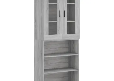 Dulap înalt, gri sonoma, 69,5x34x180 cm, lemn compozit - 2/5