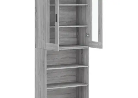 Dulap înalt, gri sonoma, 69,5x34x180 cm, lemn compozit - 4/5