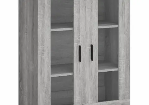 Dulap înalt, gri sonoma, 69,5x34x180 cm, lemn compozit - 5/5