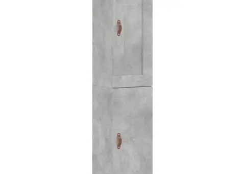 Dulap înalt, gri beton, 34,5x34x180 cm, lemn prelucrat - 2/5