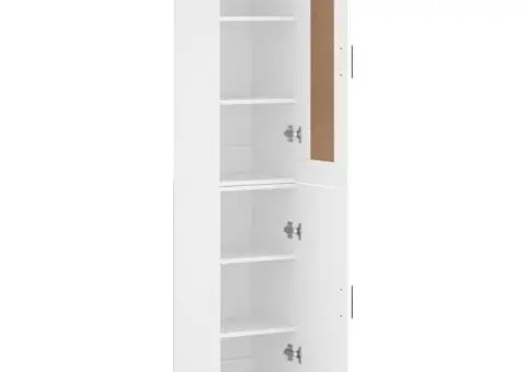 Dulap înalt, alb, 34,5x34x180 cm, lemn prelucrat - 4/5