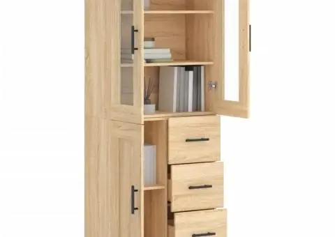 Dulap înalt, stejar sonoma, 69,5x34x180 cm, lemn compozit - 3/5