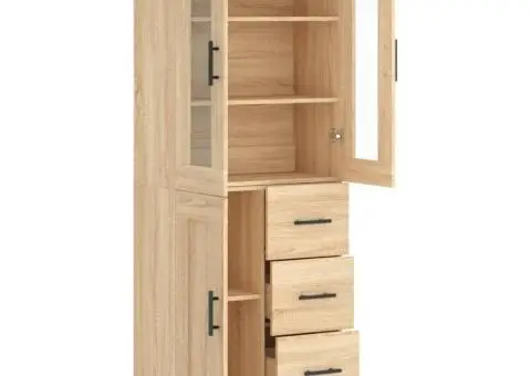 Dulap înalt, stejar sonoma, 69,5x34x180 cm, lemn compozit - 4/5