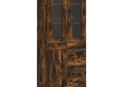 Dulap înalt, stejar fumuriu, 69,5x34x180, lemn compozit - 2/5